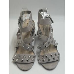 Circus by Sam Edelman Gray Ankle Strap Studded Block Heels Size 8